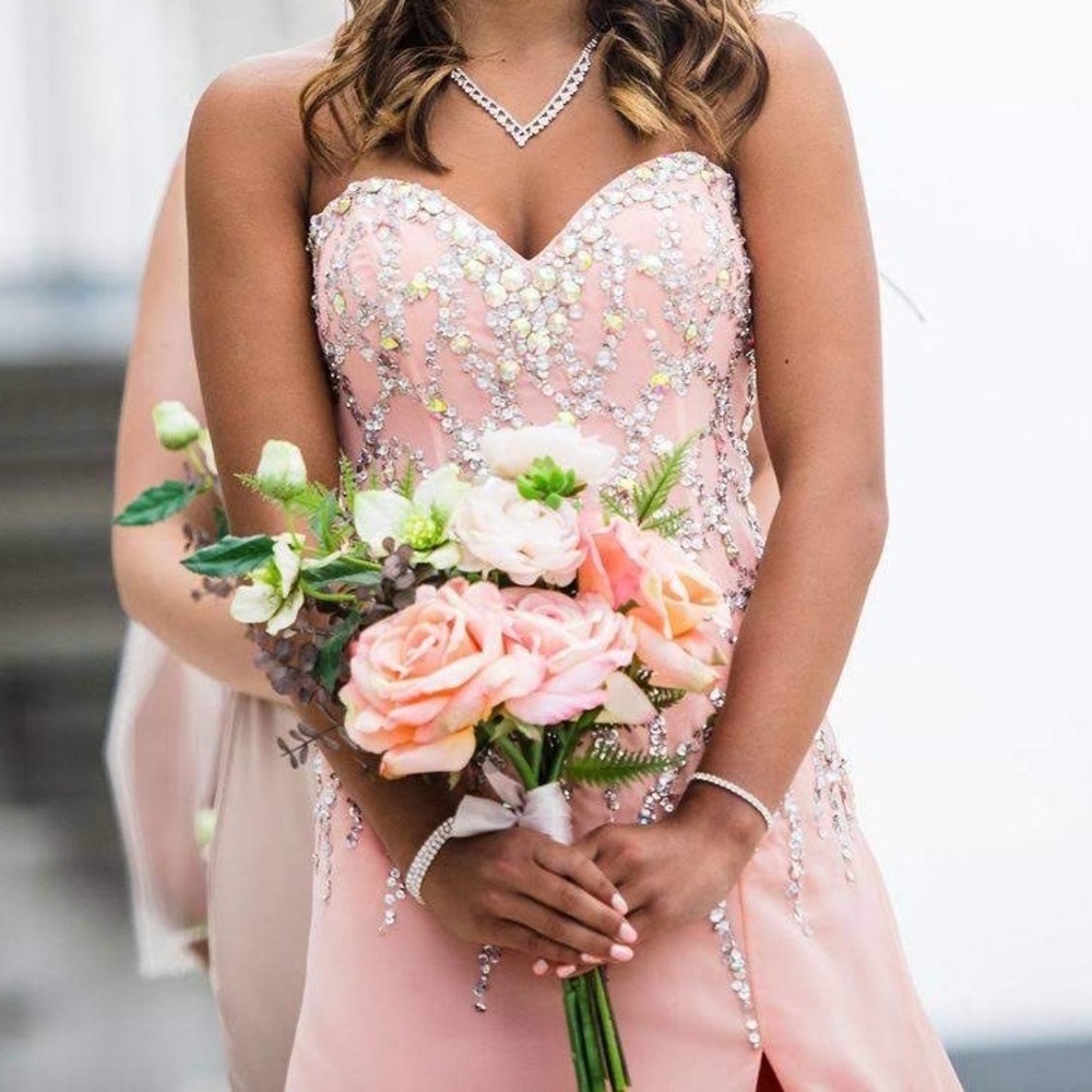 Aria Couture Prom Dress - size SMALL (00 /0) (style YY0355) (color: Light Peach)